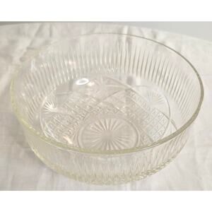 Vintage Crisal 8" Laura Glass Portugal Serving Bowl Victorian Art Deco